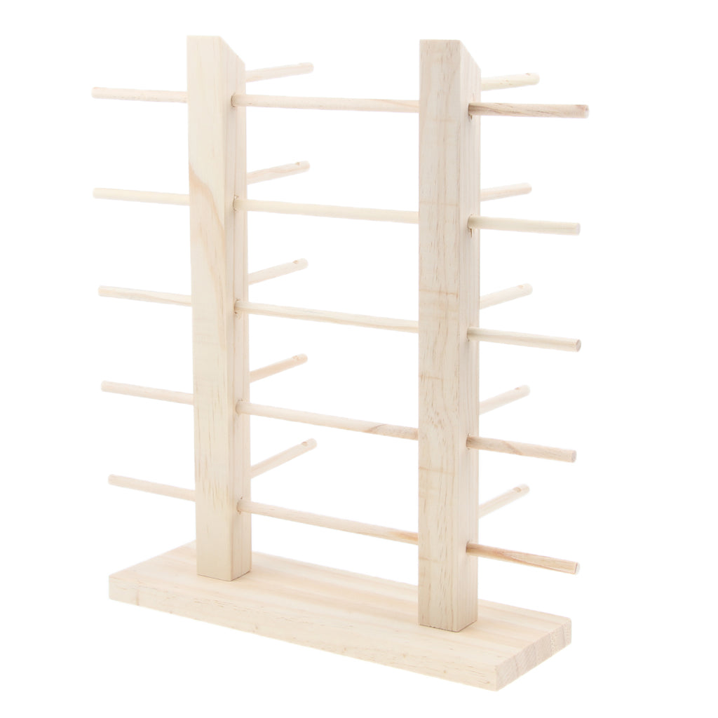 Wood Sunglasses Eyeglass Rack Display Stand Holder Double Lines for 10 Pairs