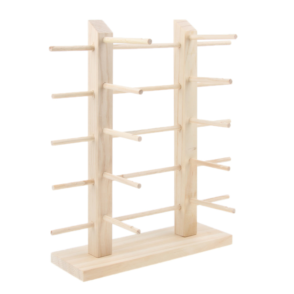 Wood Sunglasses Eyeglass Rack Display Stand Holder Double Lines for 10 Pairs