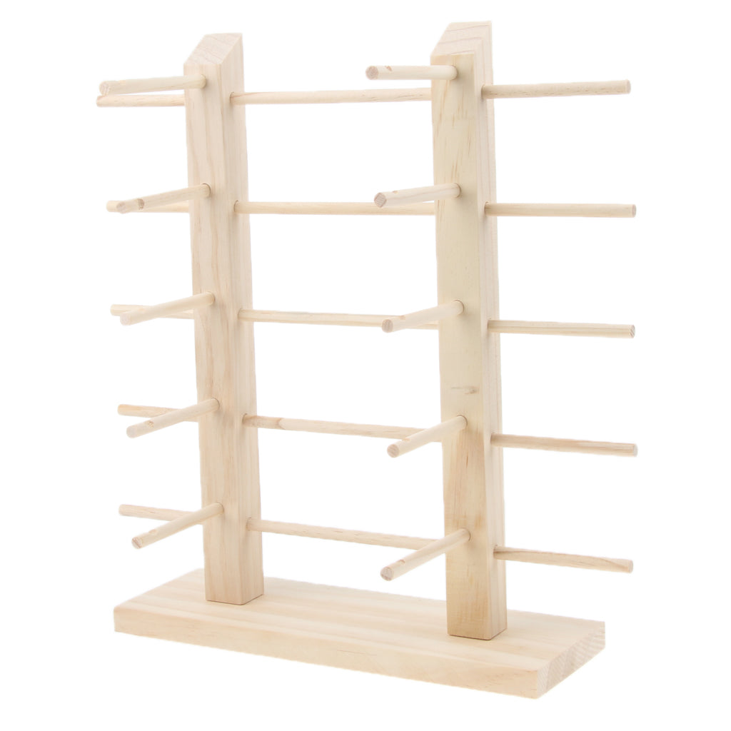 Wood Sunglasses Eyeglass Rack Display Stand Holder Double Lines for 10 Pairs