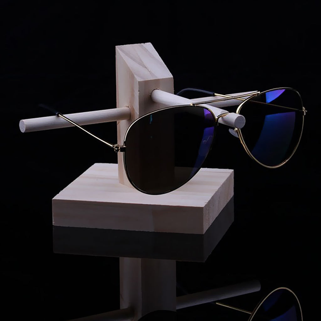 Wood Sunglasses Eyeglass Rack Display Stand Holder Single Line for 1 Pair