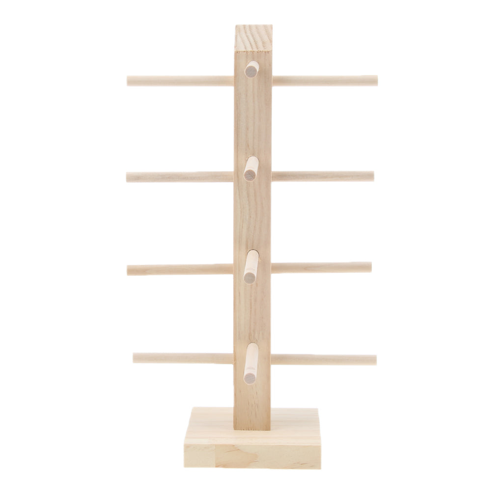 Wood Sunglasses Eyeglass Rack Display Stand Holder Single Line for 4 Pairs