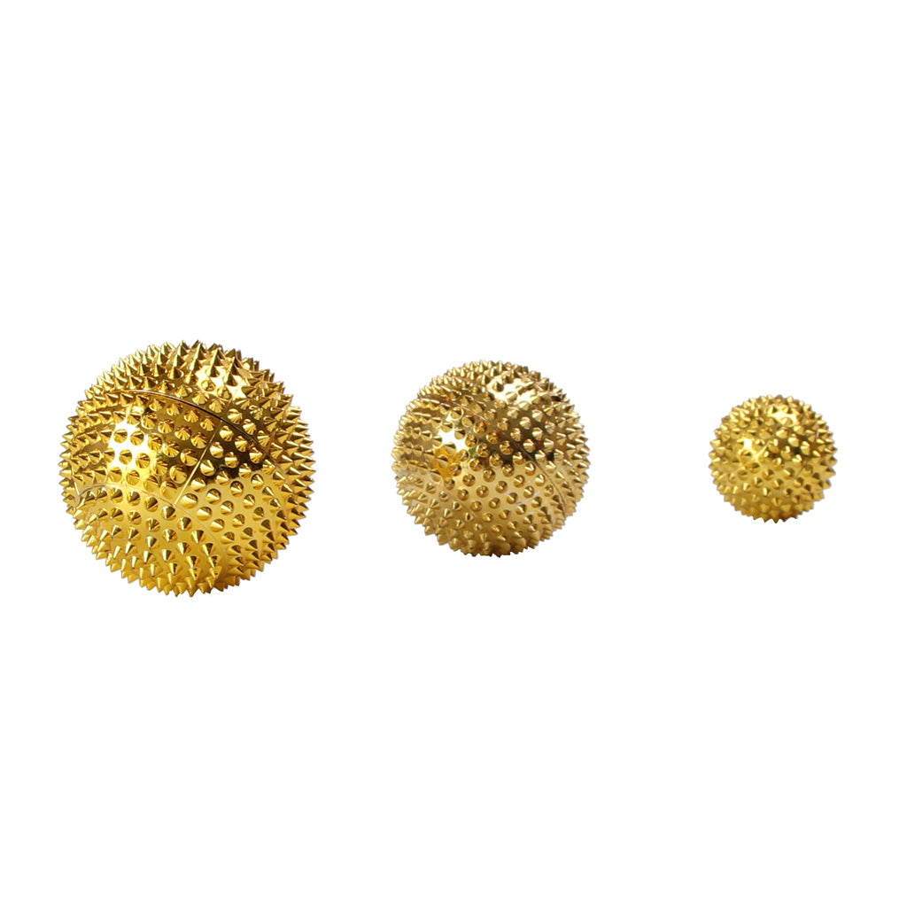 3 Pieces Magnetic Spiky Roller Acupressure Massage Ball Relief Pain Gold