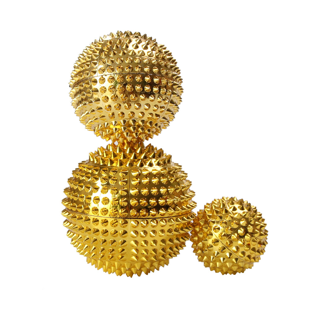 3 Pieces Magnetic Spiky Roller Acupressure Massage Ball Relief Pain Gold