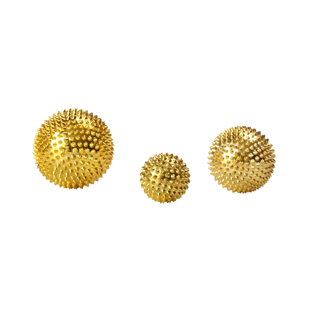 3 Pieces Magnetic Spiky Roller Acupressure Massage Ball Relief Pain Gold