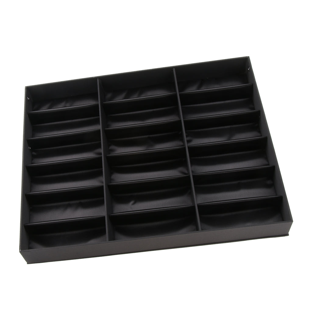 18 Slots Eyeglass Sunglasses Display Stand Box Organizer Holder Case Black