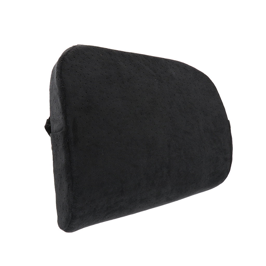 Memory Foam Lumbar Back Support Seat Cushion Travel Pillow for Chair Black