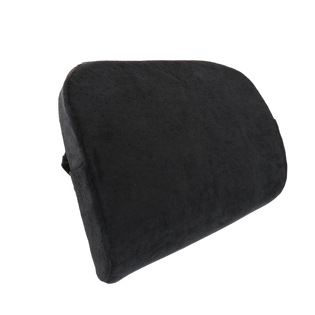 Memory Foam Lumbar Back Support Seat Cushion Travel Pillow for Chair Black