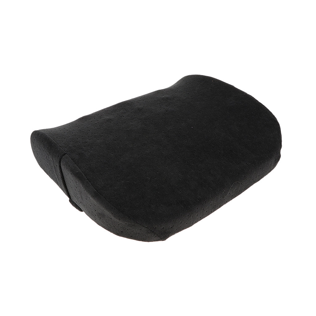 Memory Foam Lumbar Back Support Seat Cushion Travel Pillow for Chair Black