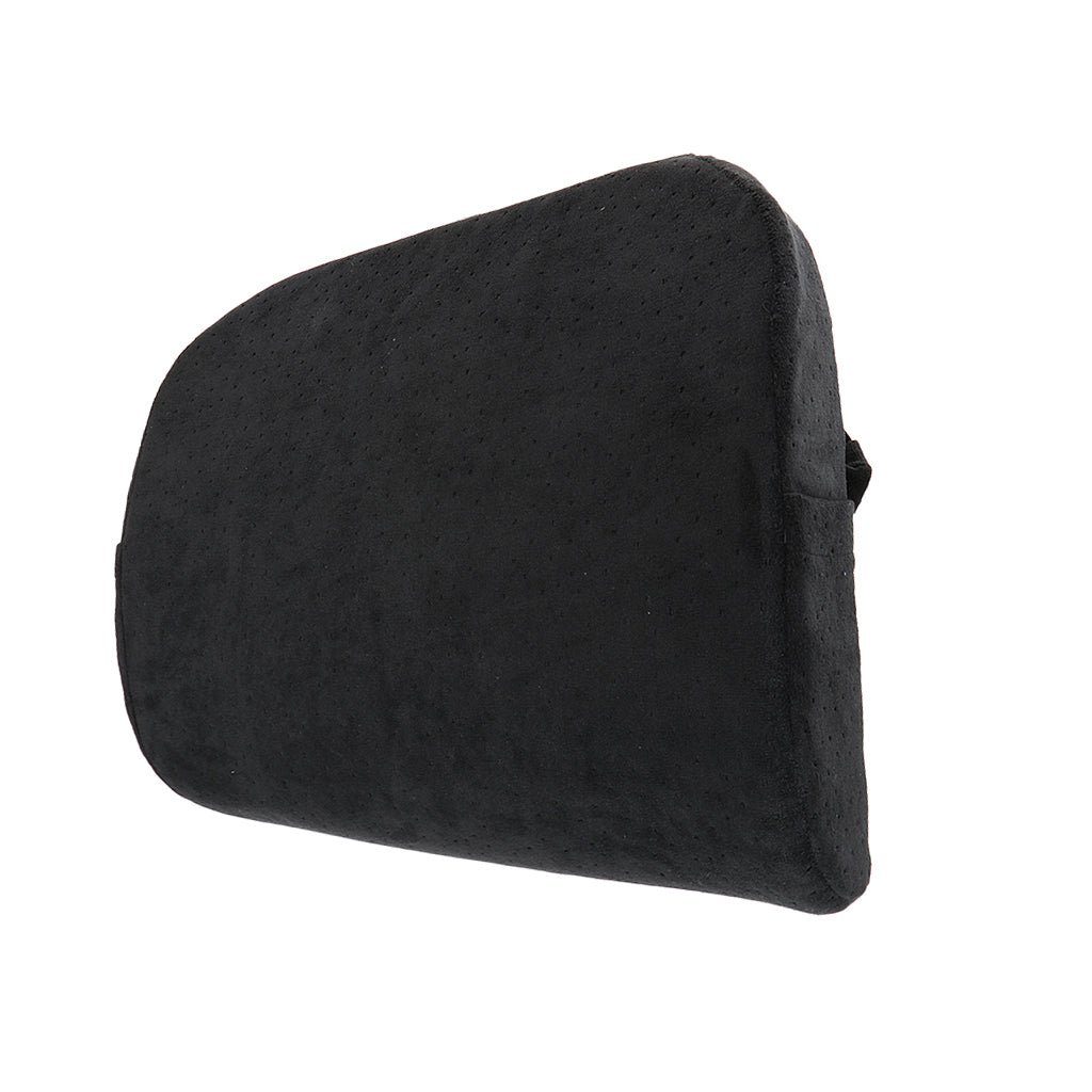 Memory Foam Lumbar Back Support Seat Cushion Travel Pillow for Chair Black