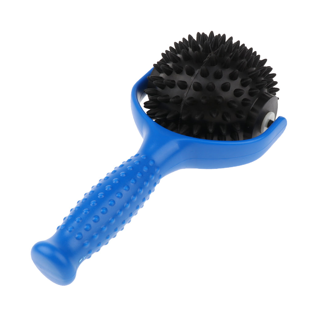 Handheld Acupuncture Body Massager Spiky Point Massage Ball  Blue +Black