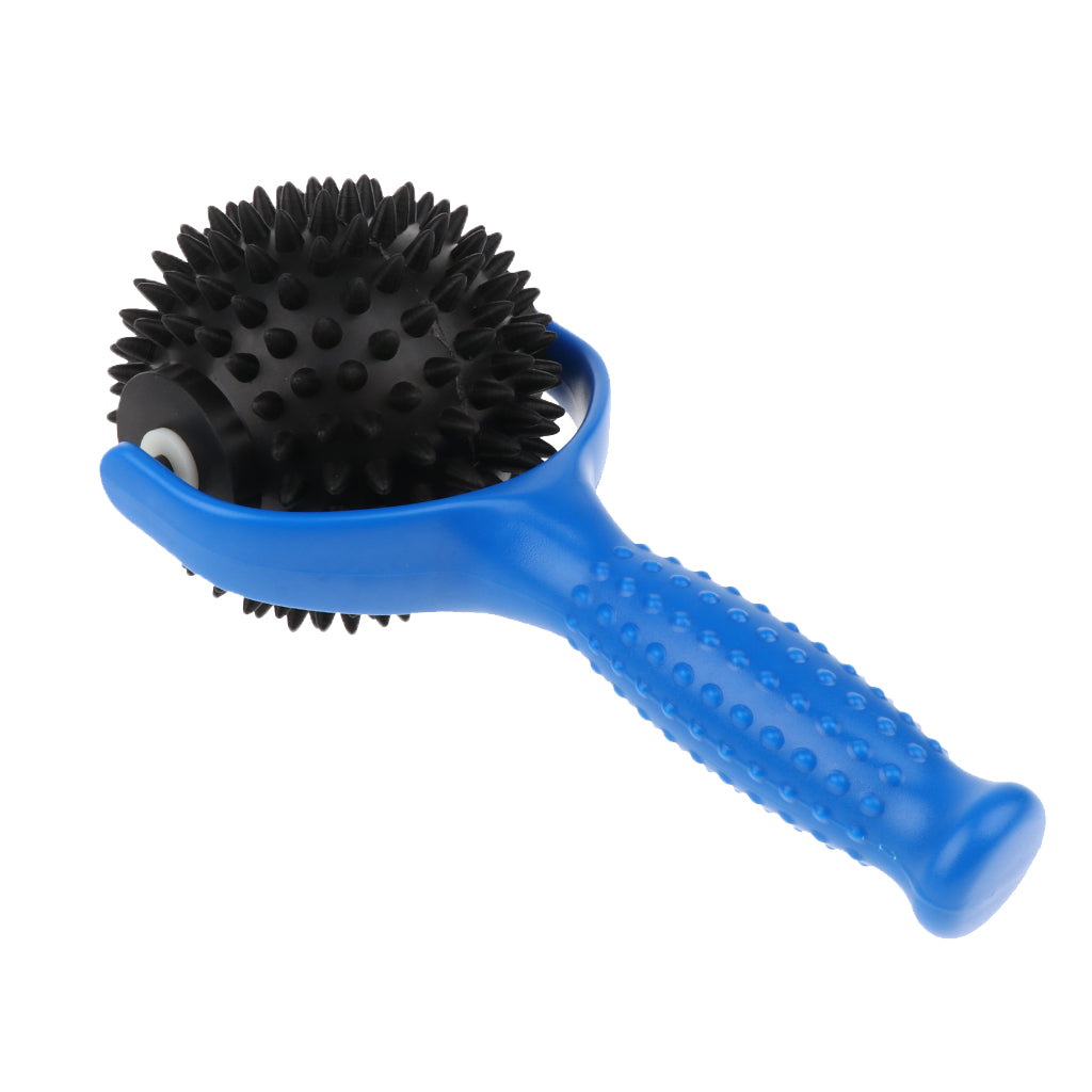 Handheld Acupuncture Body Massager Spiky Point Massage Ball  Blue +Black