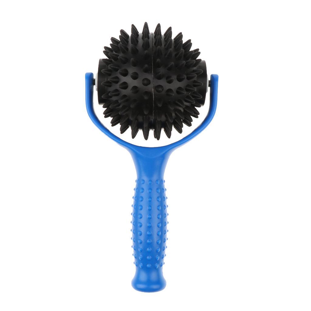 Handheld Acupuncture Body Massager Spiky Point Massage Ball  Blue +Black