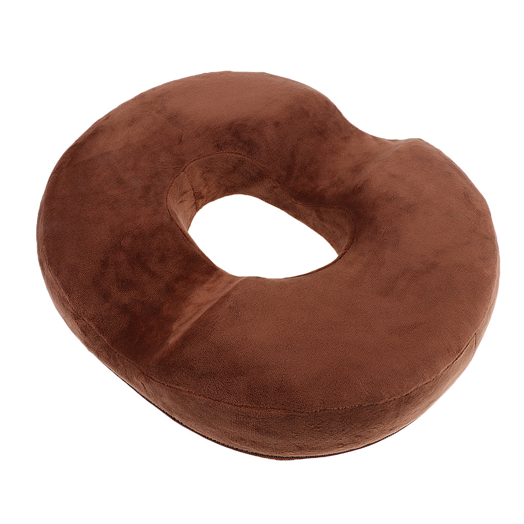 Donut Seat Cushion Pillow Memory Foam Orthopedic Tailbone Pain Relief Coffee