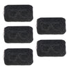 5 Pieces Felt Eyewear Eyeglass Case Sunglasses Pouch Storage Bag Dark Grey