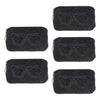 5 Pieces Felt Eyewear Eyeglass Case Sunglasses Pouch Storage Bag Dark Grey