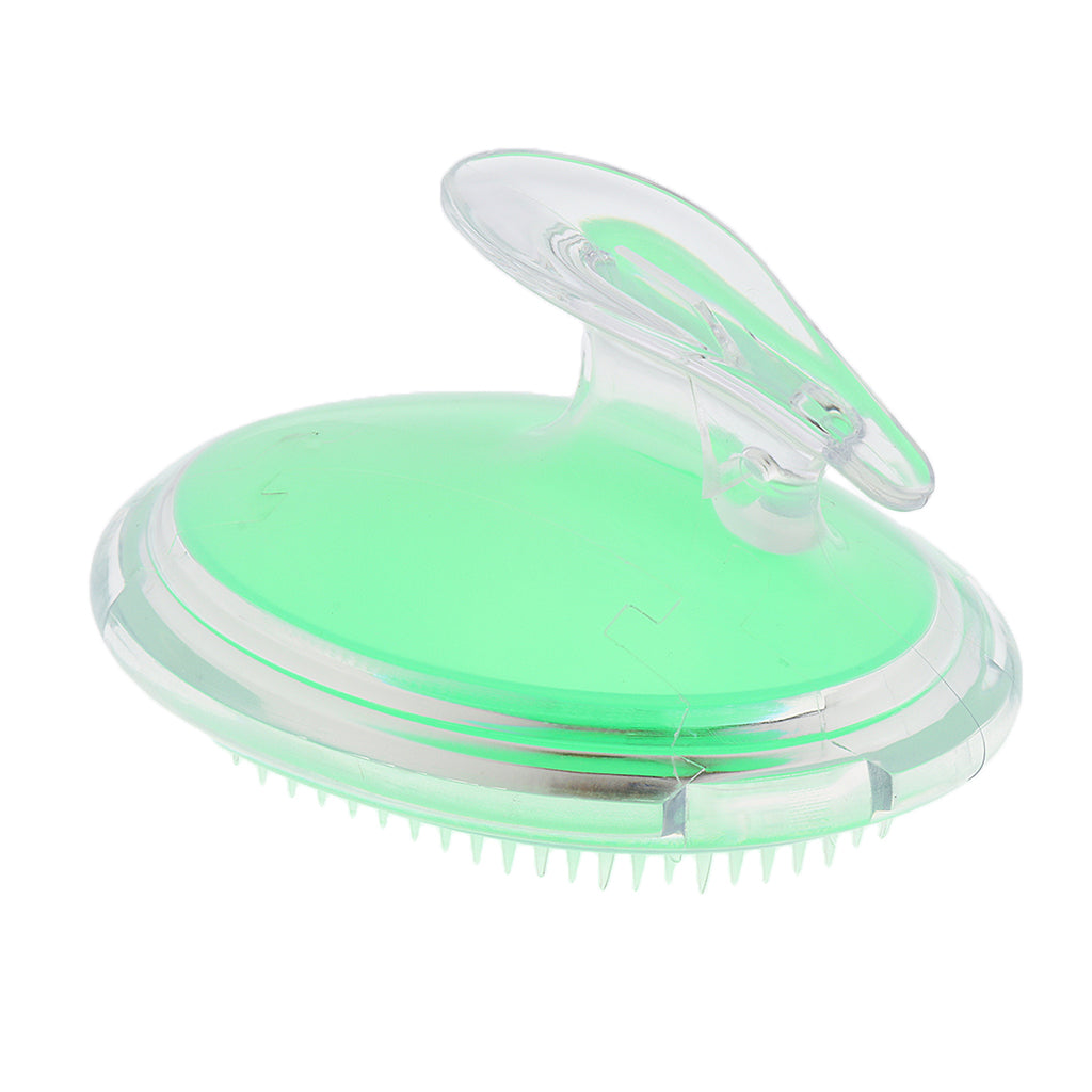 Handheld Scalp Massager Anti Dandruff Head Shampoo Scrub  Comb Brush Green