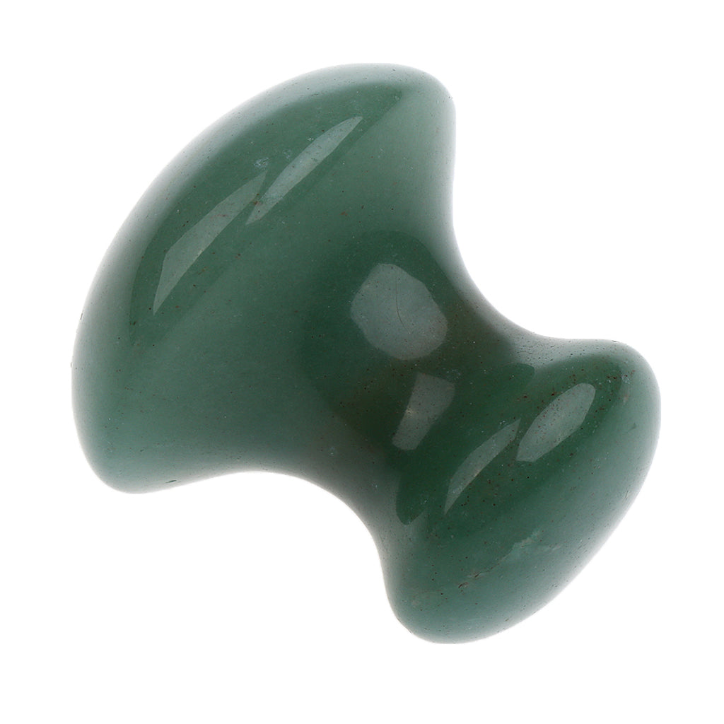 Women Facial Beauty Massage Jade Stone Relaxing Mushroom Massage Stone Green