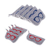 5 Pieces Zipper Eyeglasses Sunglasses Case Pouch Bag Storage Felt Cloth Red