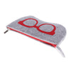 5 Pieces Zipper Eyeglasses Sunglasses Case Pouch Bag Storage Felt Cloth Red