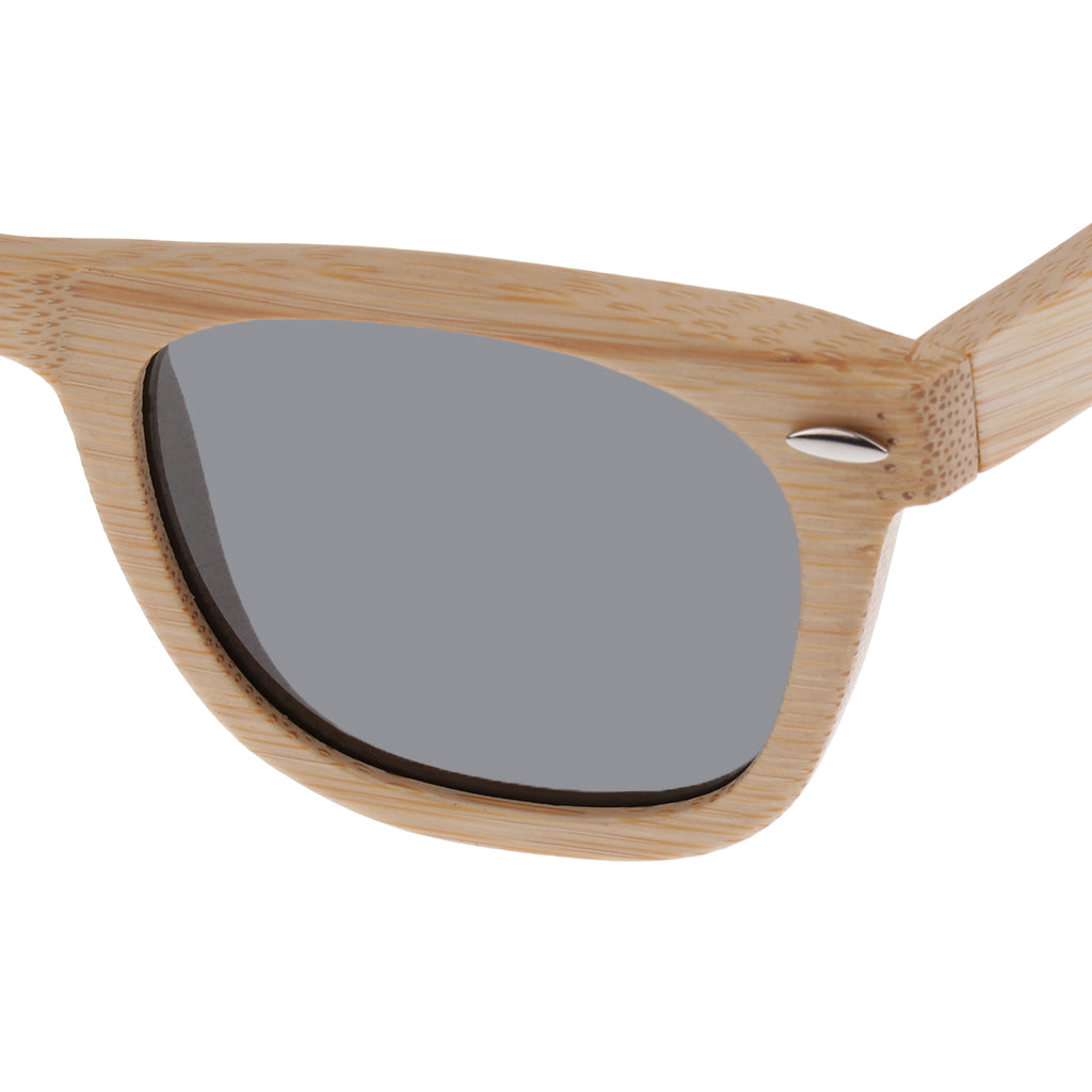 Men Women Bamboo UV 400 Polarized Sunglasses Wood Glasses with Box Gray