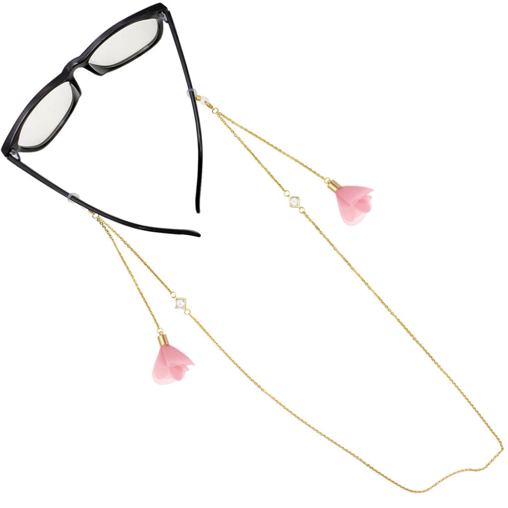 Fashion Metal Eyeglasses Cord Sunglasses Spectacles Chain Holder Pink