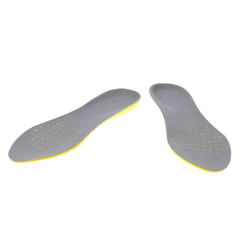 Sports Memory Foam Orthotic Arch Support Shoe Insoles Insert Pads L Grey