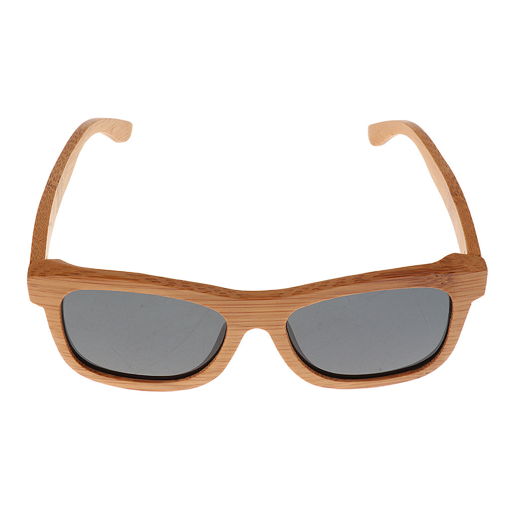 Bamboo Wooden Polarized Sunglasses Wood Glasses for Men Women Black