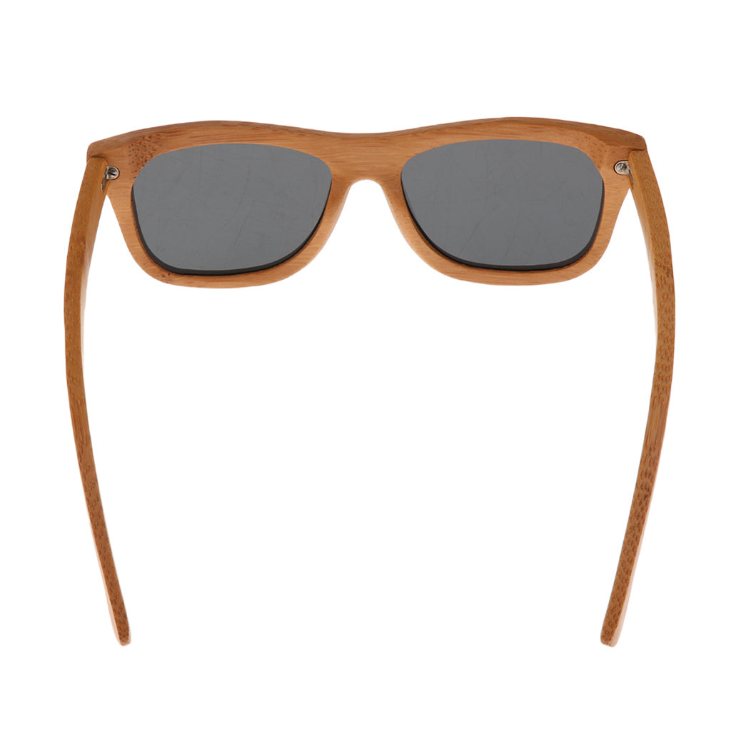 Bamboo Wooden Polarized Sunglasses Wood Glasses for Men Women Black