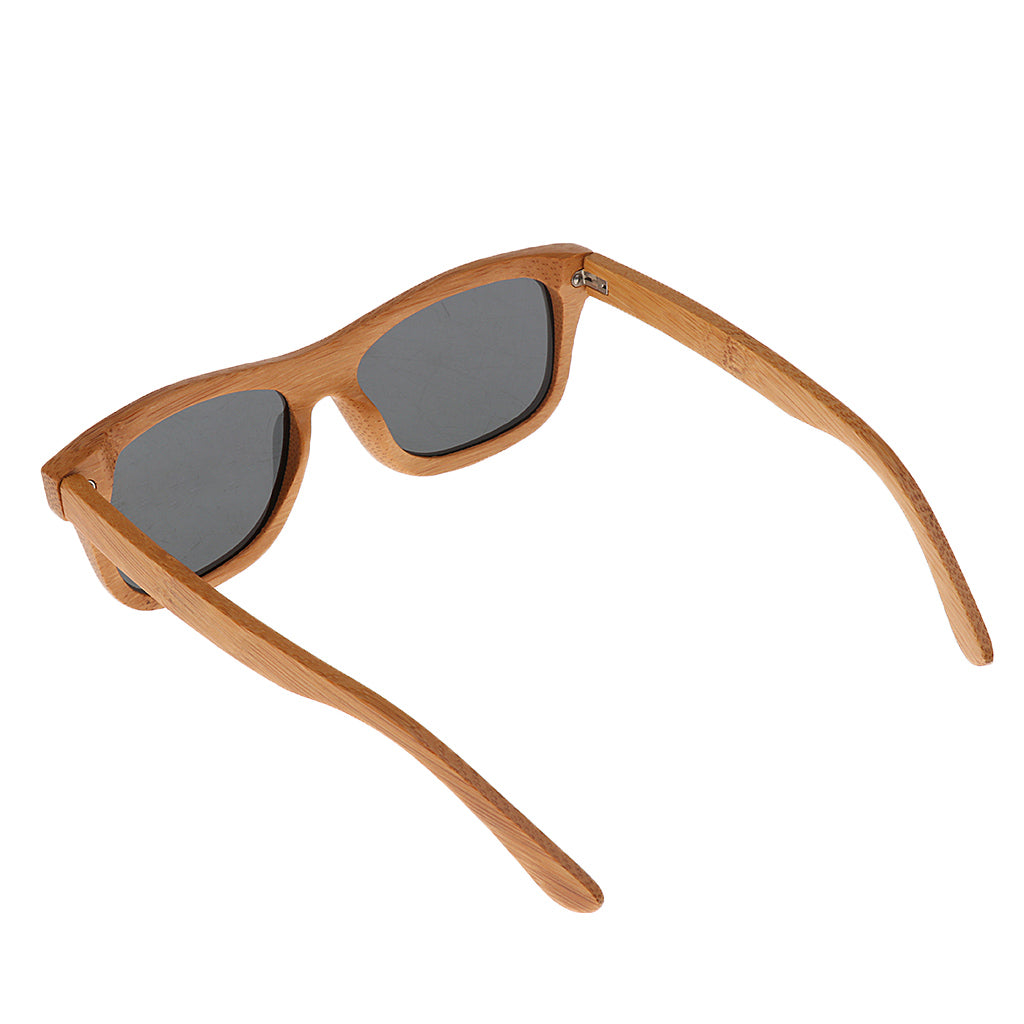 Bamboo Wooden Polarized Sunglasses Wood Glasses for Men Women Black