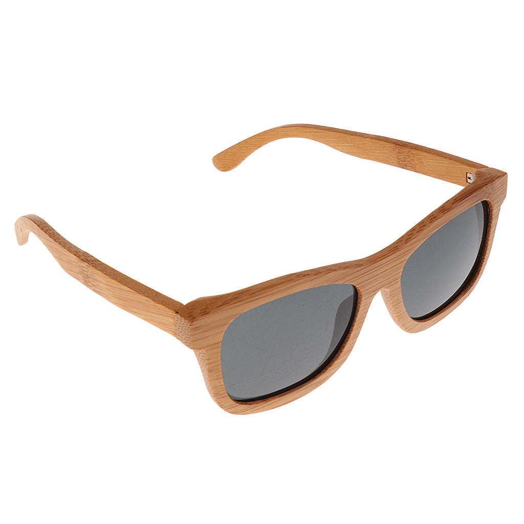 Bamboo Wooden Polarized Sunglasses Wood Glasses for Men Women Black