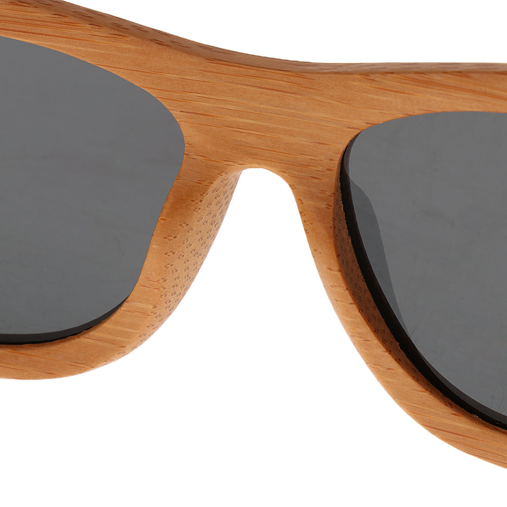 Bamboo Wooden Polarized Sunglasses Wood Glasses for Men Women Black