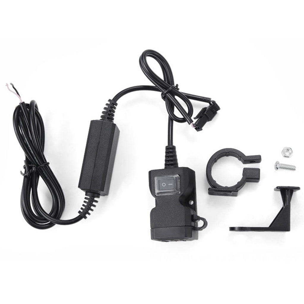 Mobile Phone Dual USB Charger Waterproof 9-90V for Motorcycle Scooter