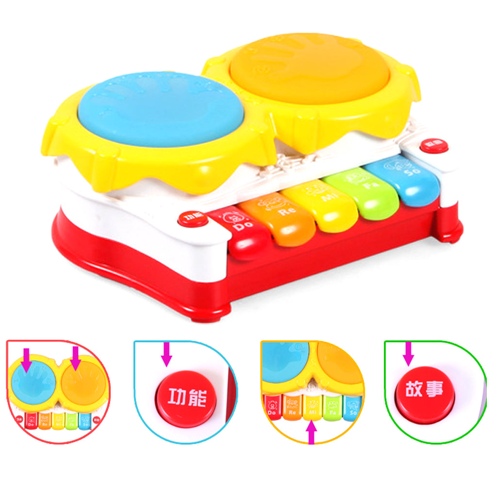 Multifunctional Musicial Hand Beat Drum Story Electronic Organ Baby Kids Toy