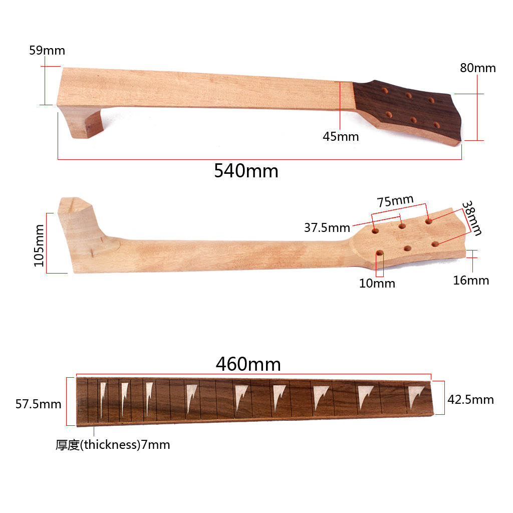 Guitar Neck and Finger Board For 41inch Acoustic Guitar Replacement