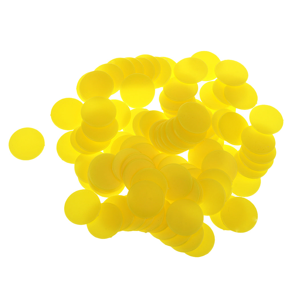 100 Opaque Plastic Board Game Counters Tiddly winks Numeracy Teaching Yellow