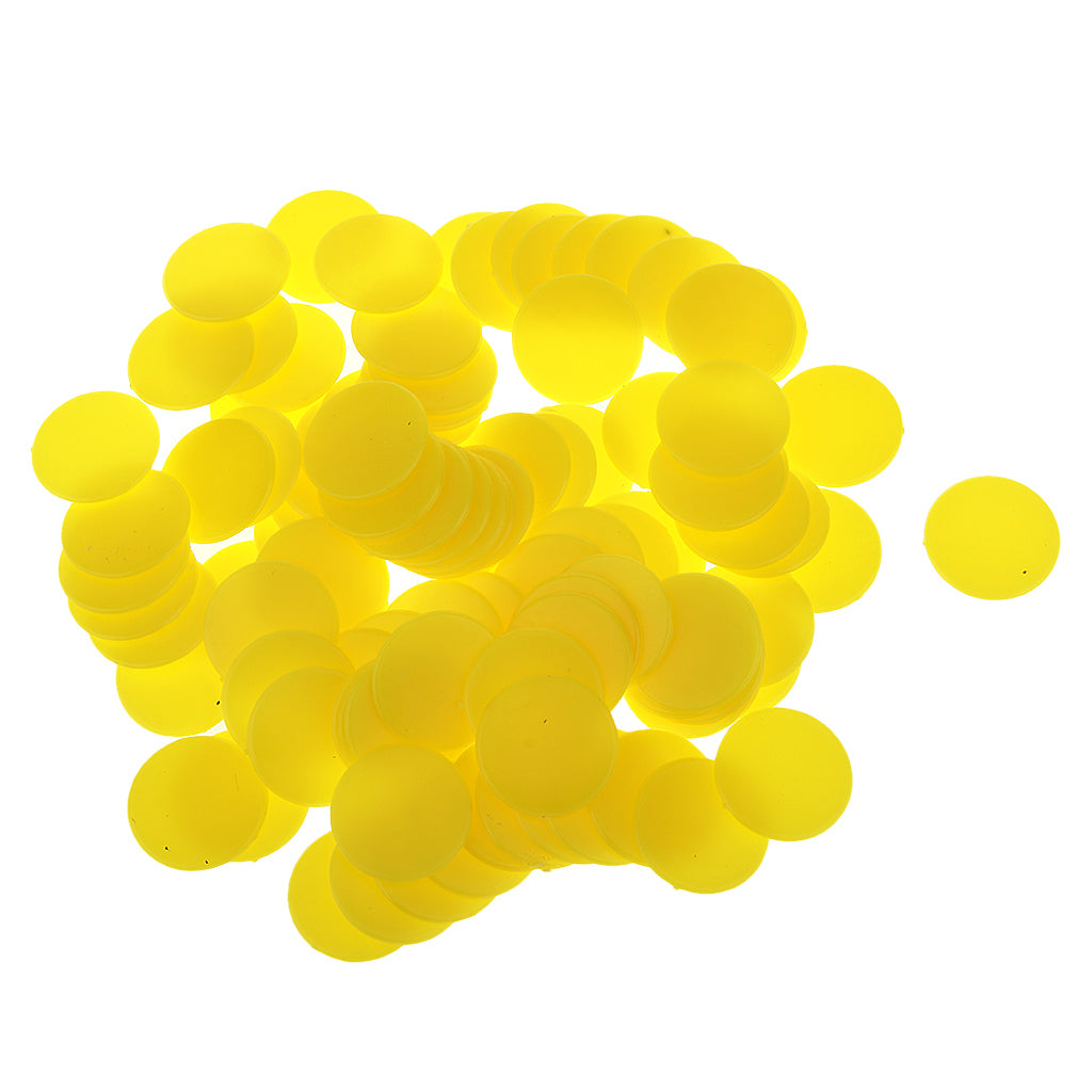 100 Opaque Plastic Board Game Counters Tiddly winks Numeracy Teaching Yellow