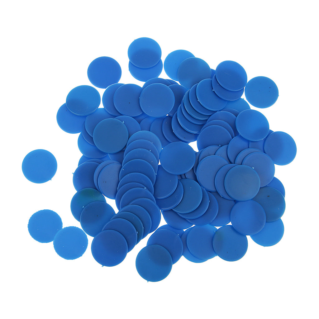 100 Opaque Plastic Board Game Counters Tiddly winks Numeracy Teaching Blue