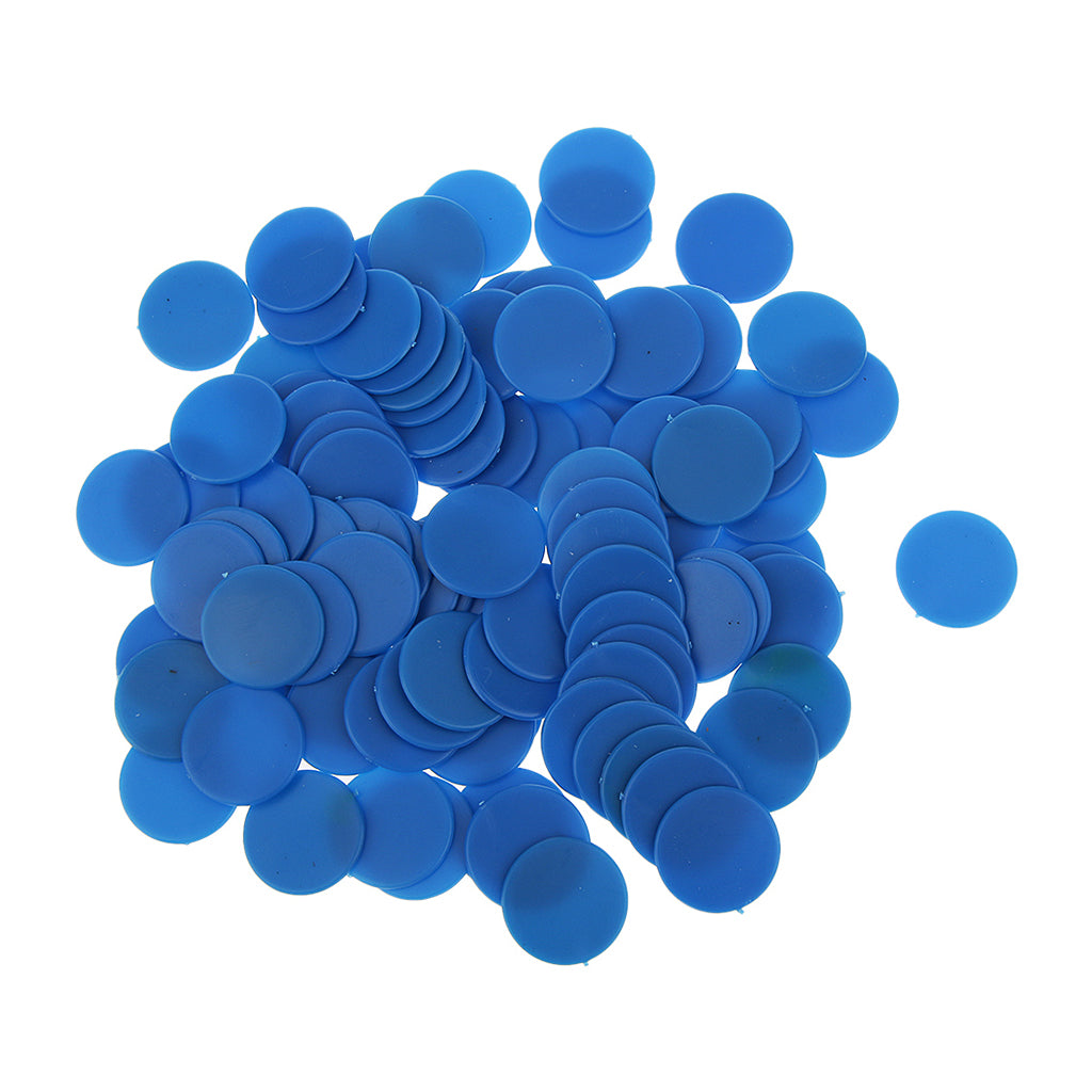 100 Opaque Plastic Board Game Counters Tiddly winks Numeracy Teaching Blue