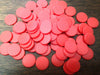 100 Opaque Plastic Board Game Counters Tiddly winks Numeracy Teaching Red