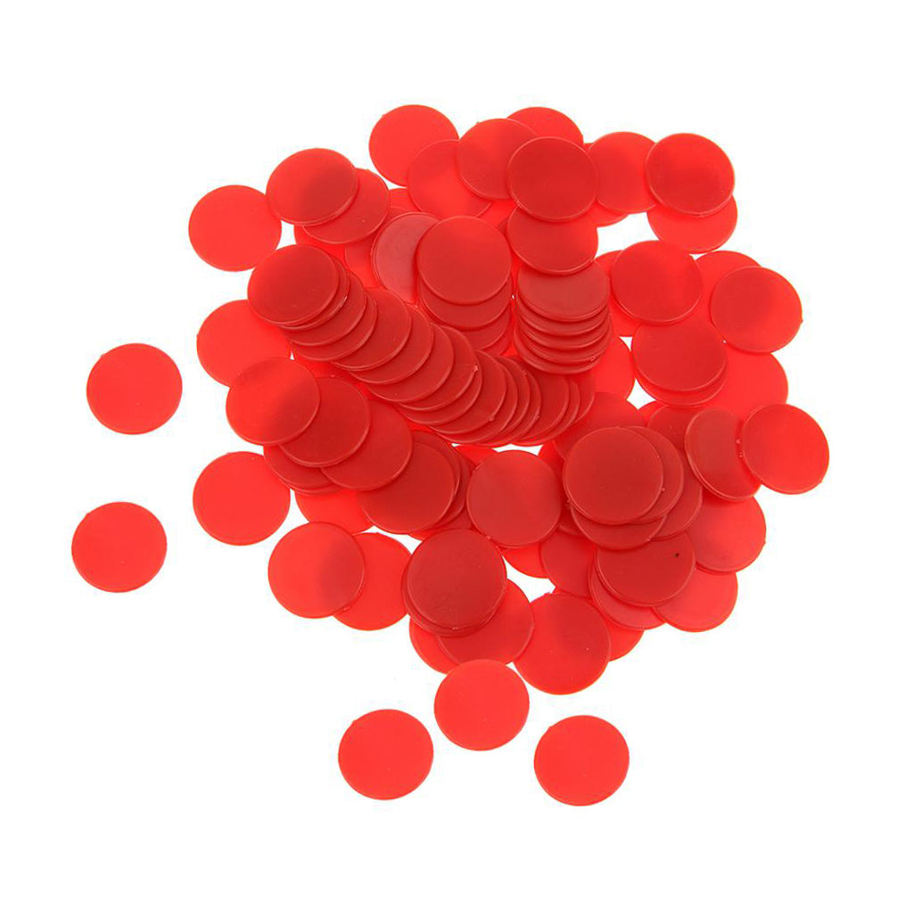 100 Opaque Plastic Board Game Counters Tiddly winks Numeracy Teaching Red