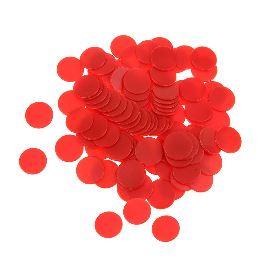 100 Opaque Plastic Board Game Counters Tiddly winks Numeracy Teaching Red