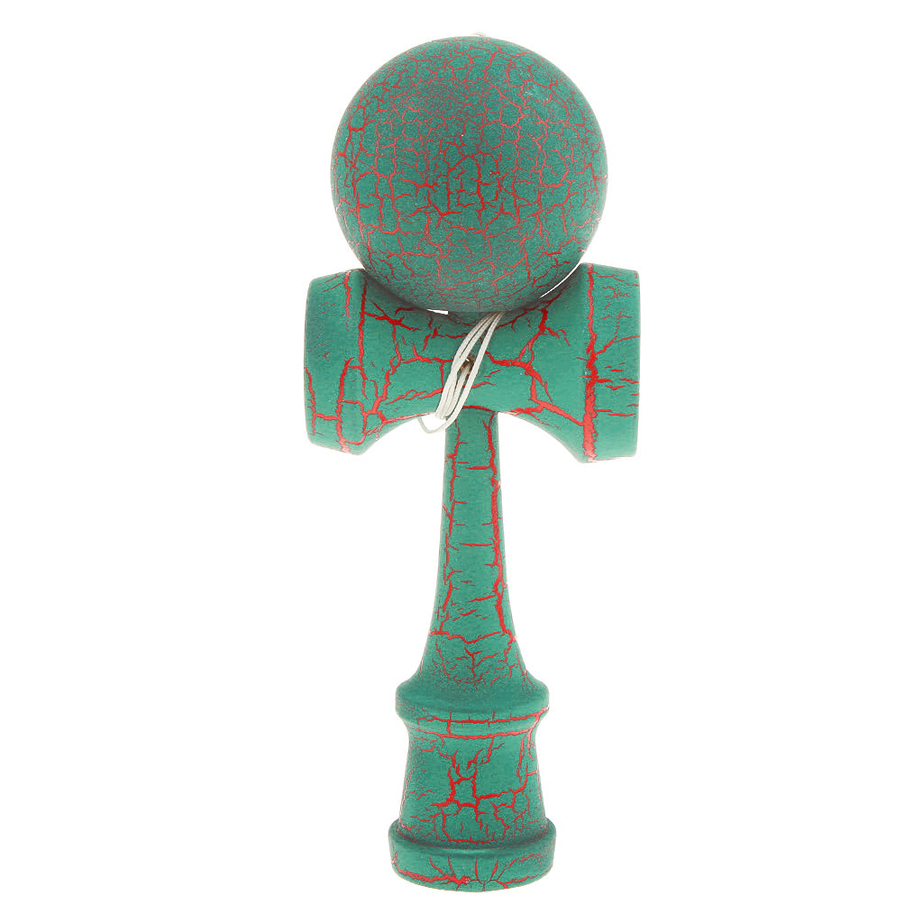 Wooden Crack Paint Kendama Toy Kids Ball Games Green & Red