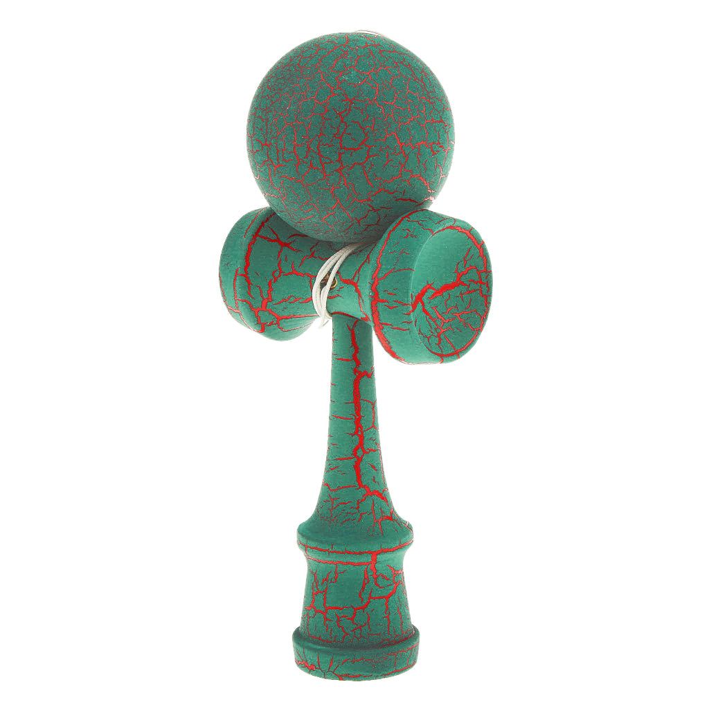 Wooden Crack Paint Kendama Toy Kids Ball Games Green & Red