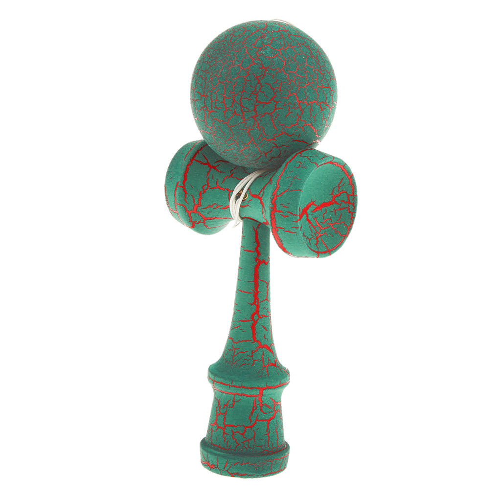 Wooden Crack Paint Kendama Toy Kids Ball Games Green & Red