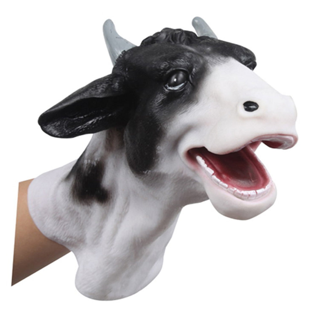 Cow Head Action Figure Hand Puppet Toy