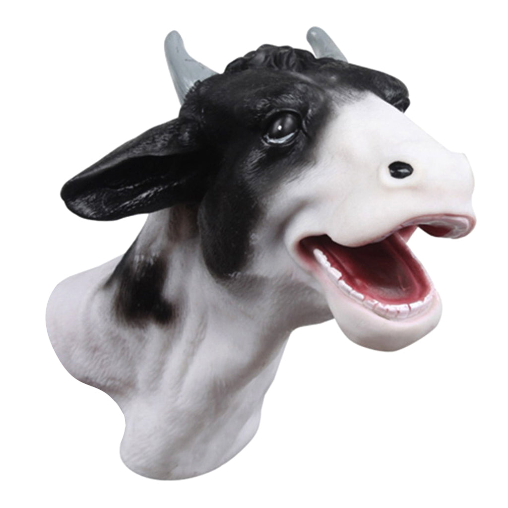 Cow Head Action Figure Hand Puppet Toy