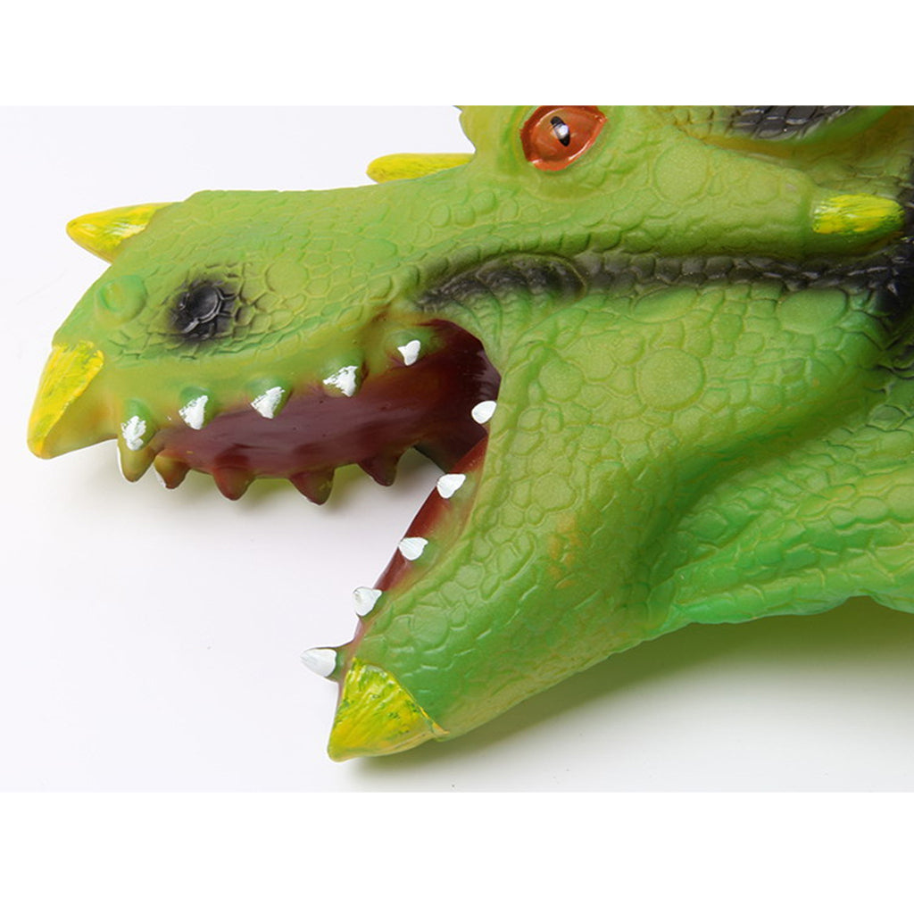 Green Triceratops Head Action Figure Hand Puppet Toy Gift