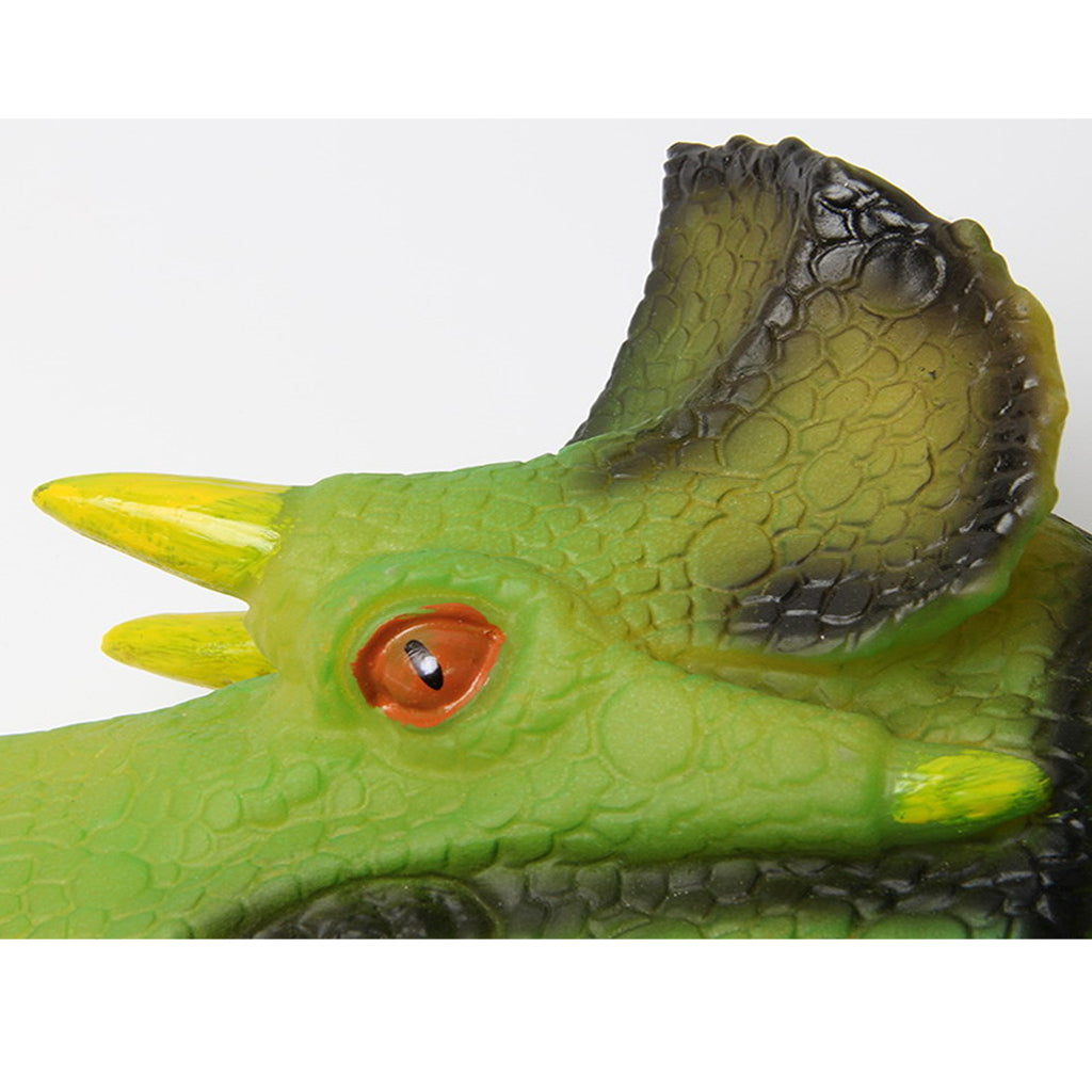 Green Triceratops Head Action Figure Hand Puppet Toy Gift