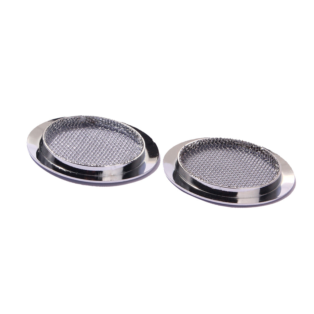 2psc Chrome Plated Screened Sound Hole Inserts for Dobro Resonator Guitar