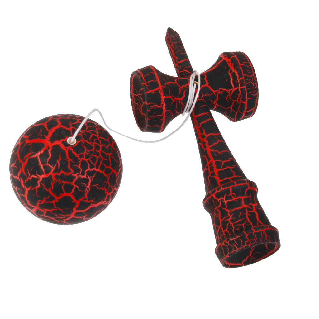 Wooden Crack Paint Kendama Toys- Red